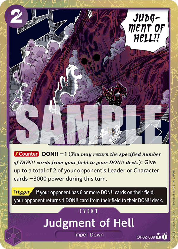 Carte Juge des Enfers OP02-089_p3 Rare Alt Art — One Piece TCG PRB-01 The Best (Bandai)