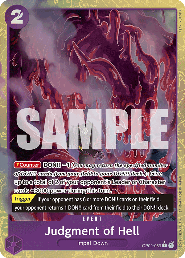 Carte Juge des Enfers OP02-089_p4 Rare Alt Art — One Piece TCG PRB-01 The Best (Bandai)