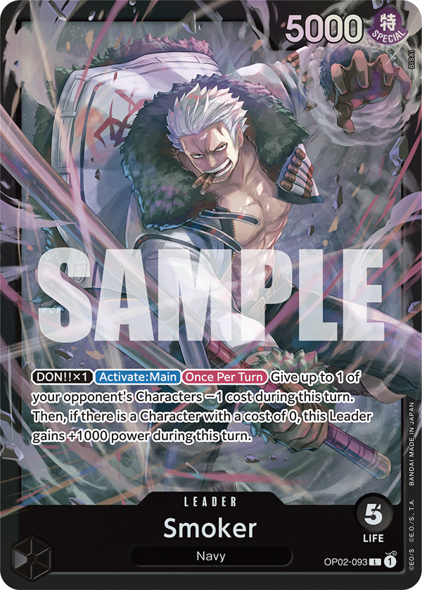 Carte Smoker OP02-093_p2 Leader — One Piece TCG ST-19 (Bandai)