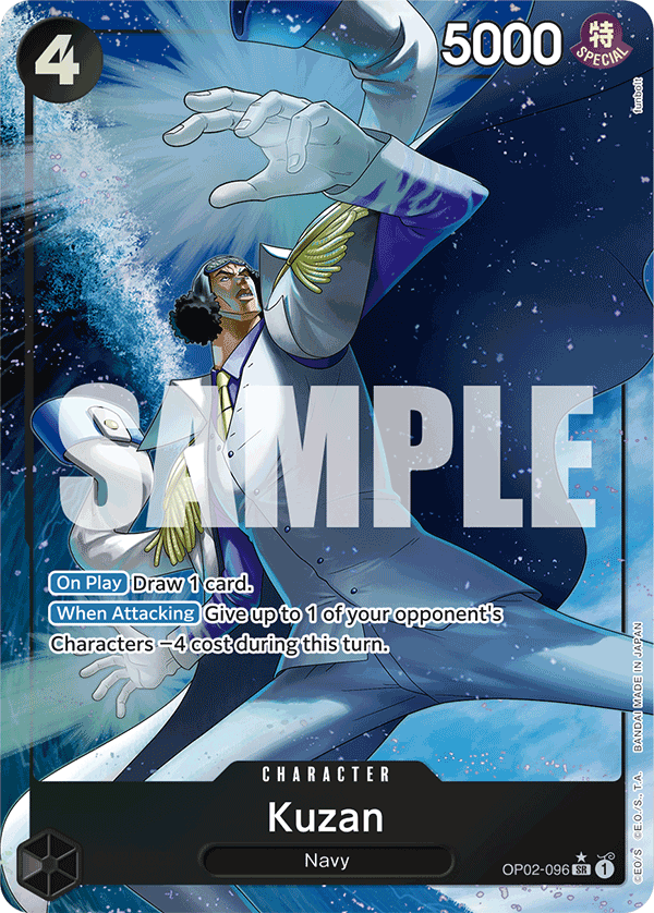 Carte Kuzan OP02-096_p3 Super Rare Alt Art — One Piece TCG PRB-01 The Best (Bandai)