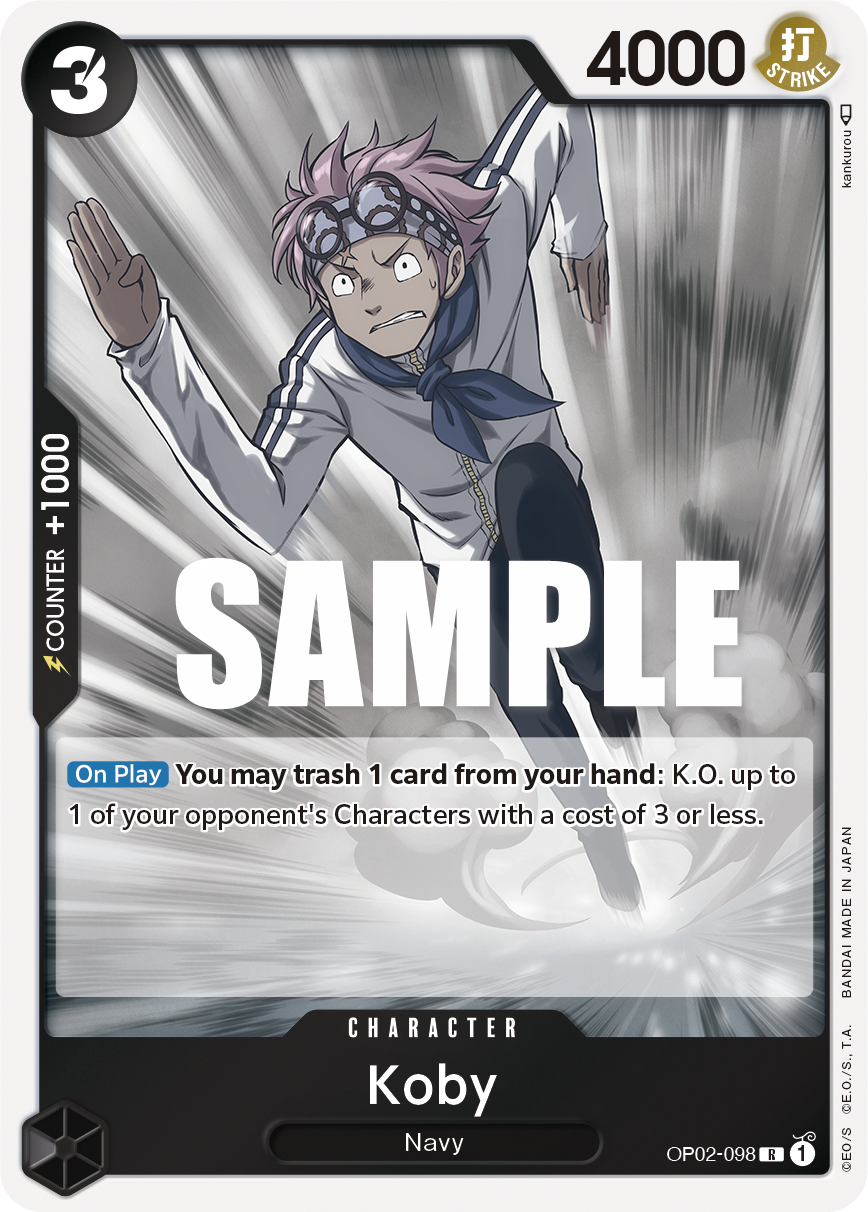 Carte Koby OP02-098 Rare — One Piece TCG OP-02 Paramount War (Bandai)