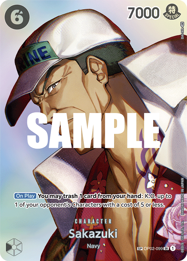 Carte Sakazuki OP02-099_p2 Special — One Piece TCG OP-04 (Bandai)