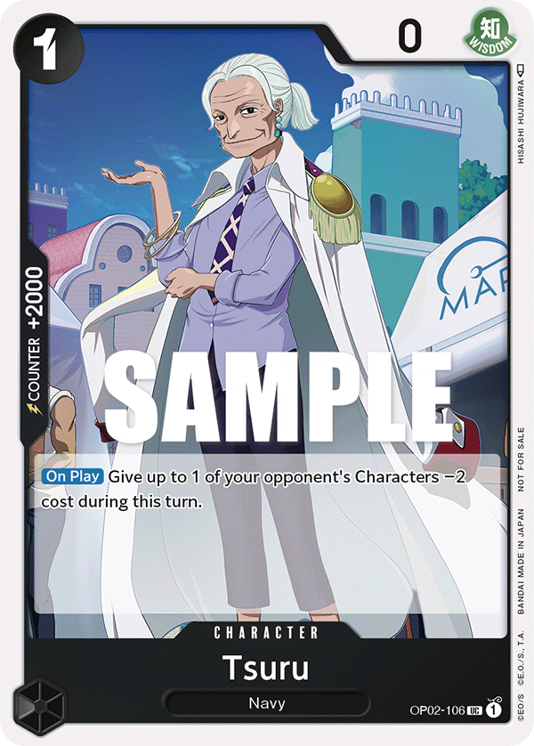 Carte Tsuru OP02-106_p1 Uncommon Alt Art — One Piece TCG PROMO-OP-02 Promos: Paramount War (Bandai)