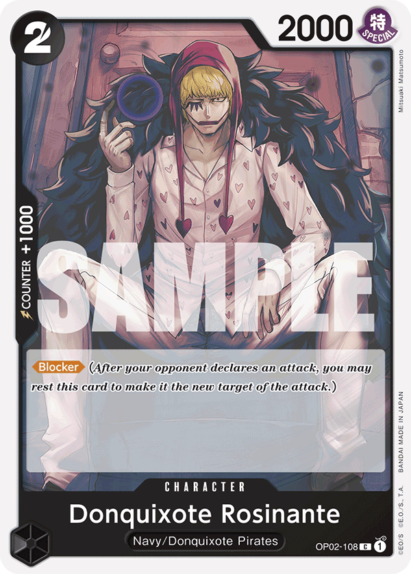 Carte Donquixote Rosinante OP02-108_r1 Common — One Piece TCG ST-19 (Bandai)