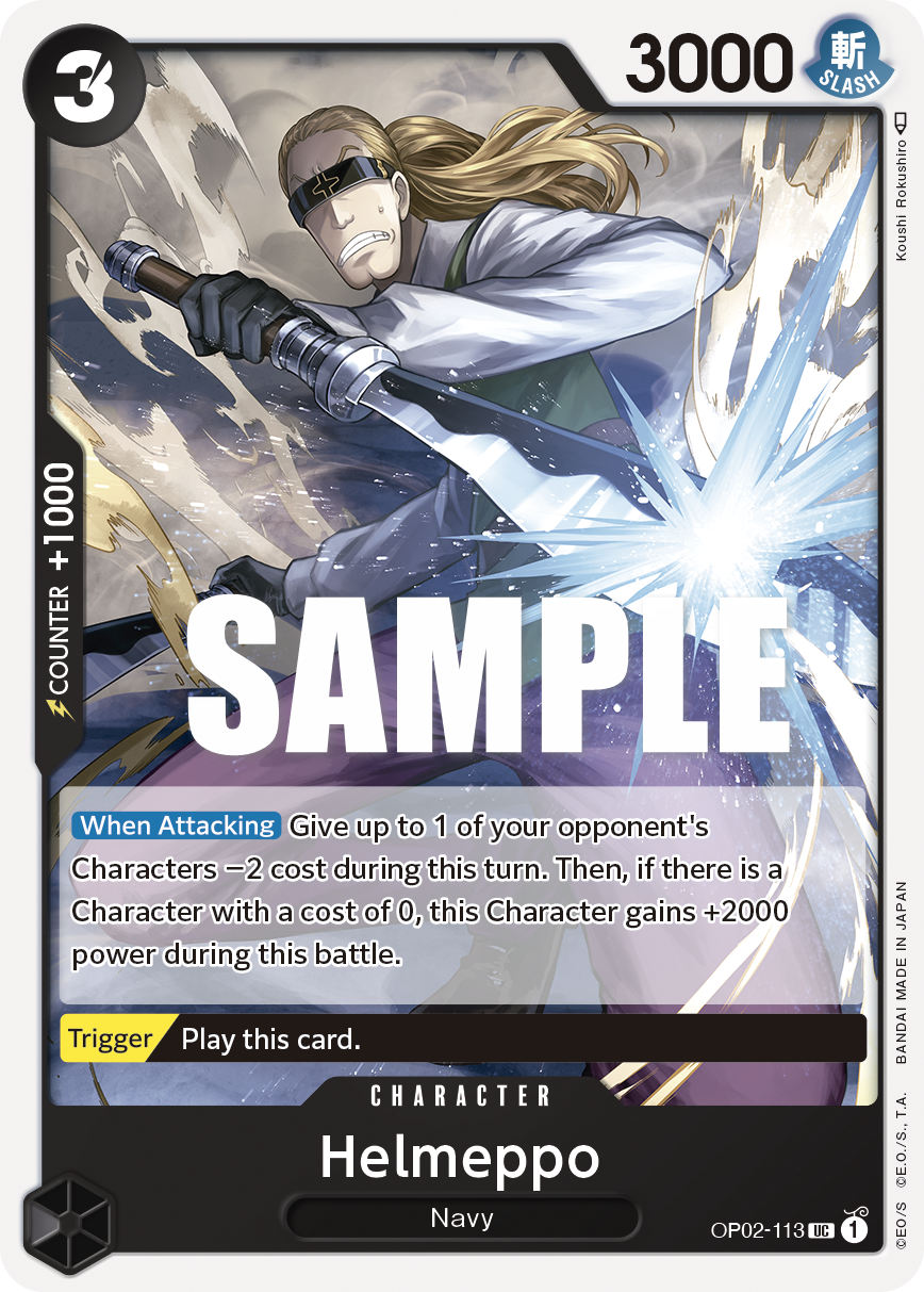 Carte Helmeppo OP02-113 Uncommon — One Piece TCG OP-02 Paramount War (Bandai)
