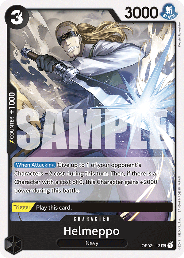 Carte Helmeppo OP02-113_p1 Uncommon Alt Art — One Piece TCG OP-02 Paramount War (Bandai)
