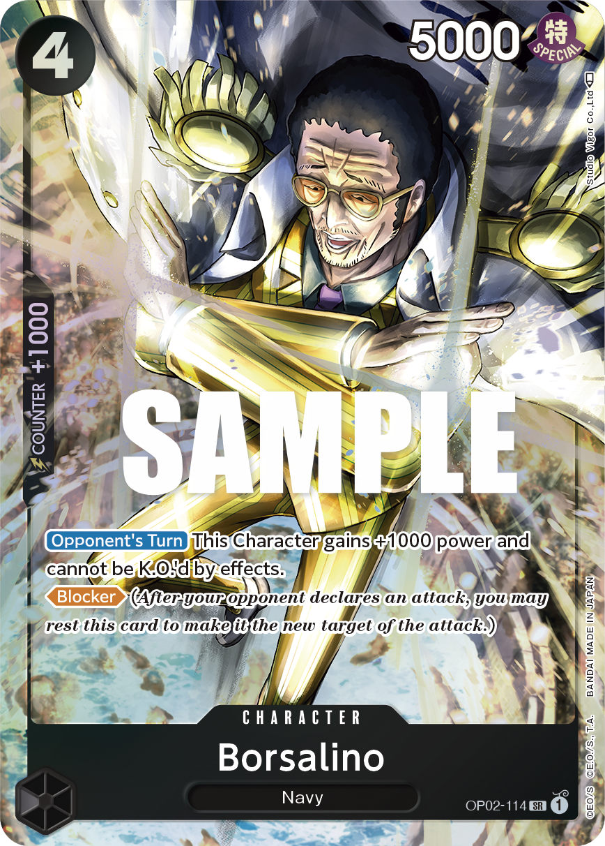 Carte Borsalino OP02-114_p1 Super Rare Alt Art — One Piece TCG OP-02 Paramount War (Bandai)
