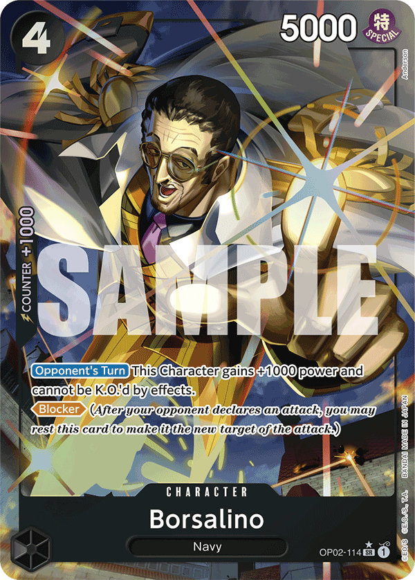 Carte Borsalino OP02-114_p3 Super Rare — One Piece TCG PRB-01 (Bandai)