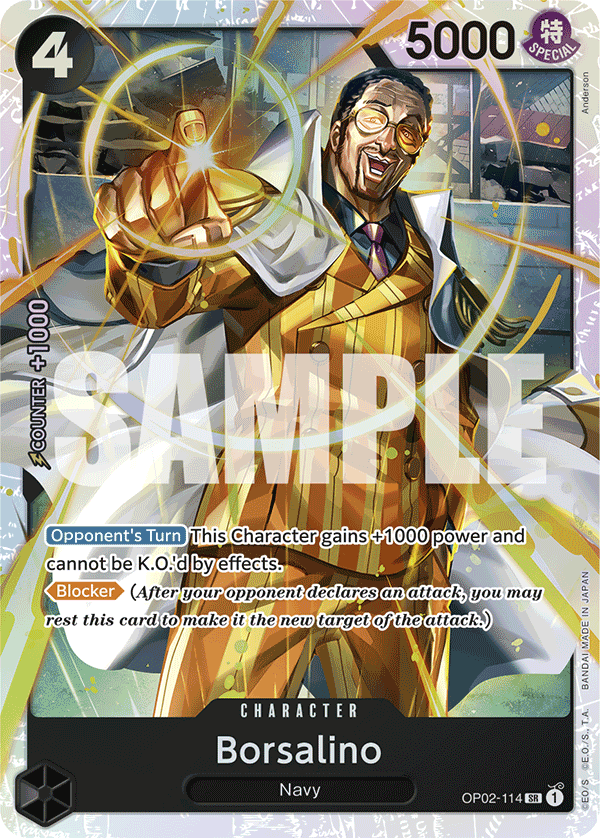 Carte Borsalino OP02-114_r1 Super Rare — One Piece TCG PRB-01 (Bandai)