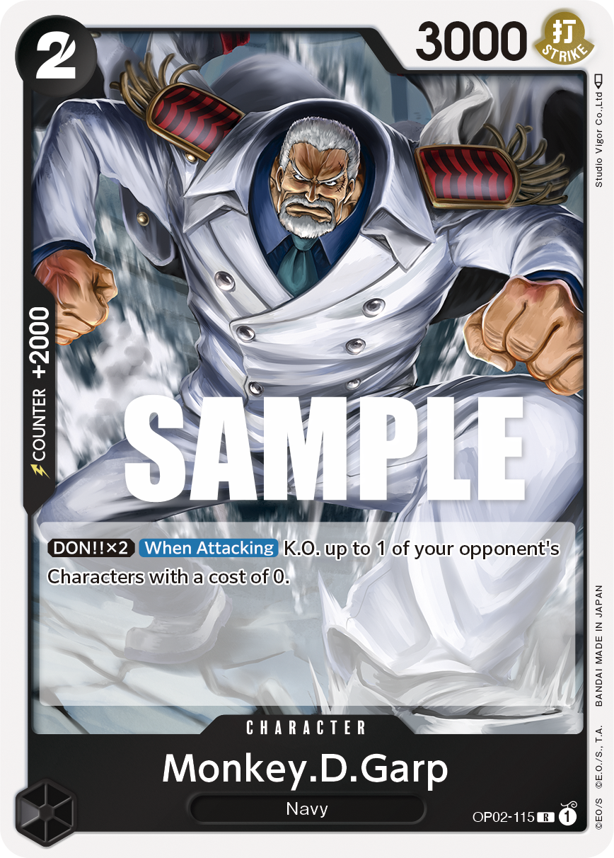 Carte Monkey.D.Garp OP02-115 Rare — One Piece TCG OP-02 Paramount War (Bandai)