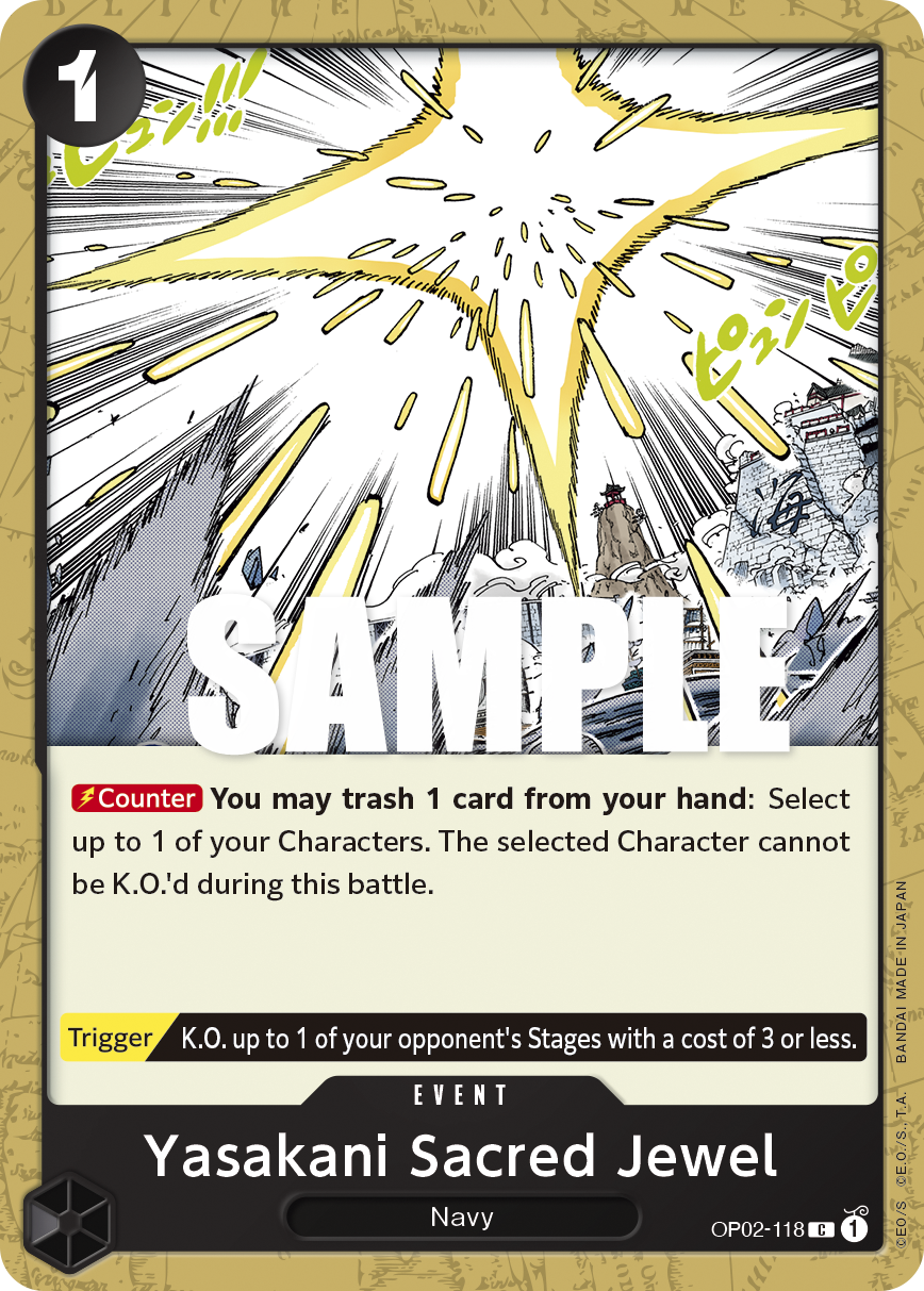 Carte Yasakani Sacred Jewel OP02-118 Common — One Piece TCG OP-02 Paramount War (Bandai)