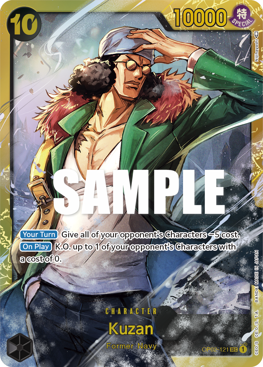 Carte Kuzan OP02-121 Secret Rare — One Piece TCG OP-02 Paramount War (Bandai)