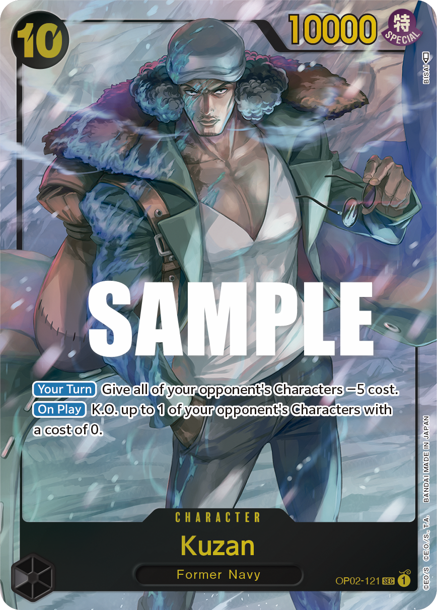 Carte Kuzan OP02-121_p1 Secret Rare Alt Art — One Piece TCG OP-02 Paramount War (Bandai)