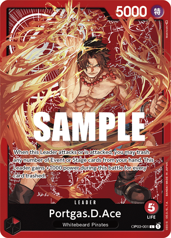 Carte Portgas.D.Ace OP03-001_p2 Leader Alt Art — One Piece TCG OTHER One Piece Products (Bandai)