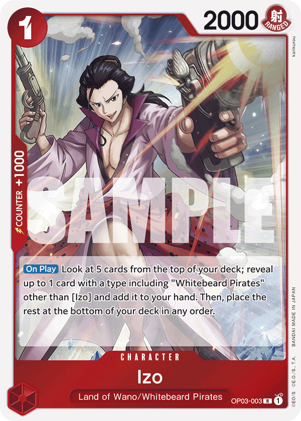 Carte Izo OP03-003_p3 Rare — One Piece TCG OP-03 (Bandai)
