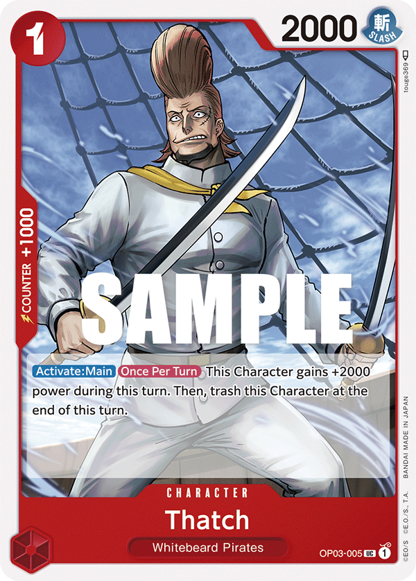 Carte Thatch OP03-005 Uncommon — One Piece TCG OP-03 (Bandai)