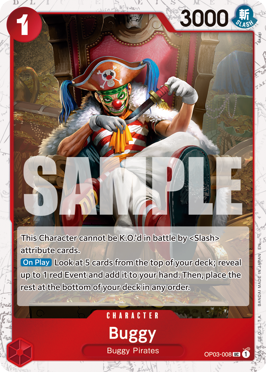 Carte Buggy OP03-008_p2 Uncommon — One Piece TCG PRB-02 (Bandai)