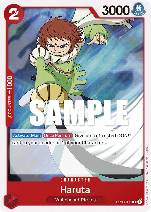 Carte Haruta OP03-009 Common — One Piece TCG OP-03 Pillars of Strength (Bandai)