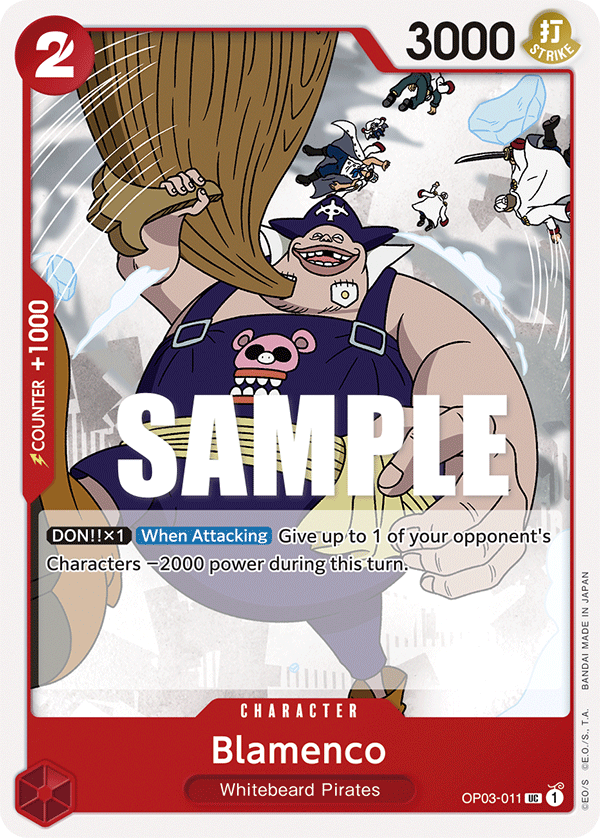 Carte Blamenco OP03-011 Uncommon — One Piece TCG OP-03 Pillars of Strength (Bandai)