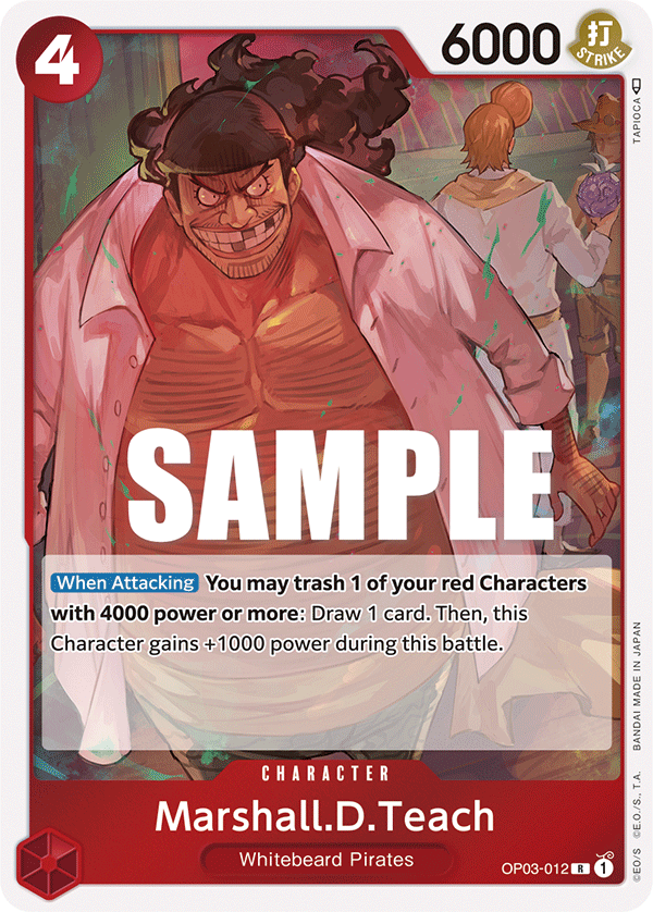 Carte Marshall.D.Teach OP03-012 Rare — One Piece TCG OP-03 Pillars of Strength (Bandai)