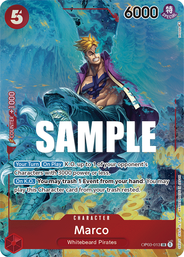 Carte Marco OP03-013_p1 Super Rare Alt Art — One Piece TCG OP-03 Pillars of Strength (Bandai)