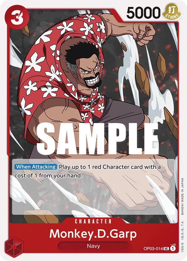 Carte Monkey.D.Garp OP03-014 Uncommon — One Piece TCG OP-03 Pillars of Strength (Bandai)