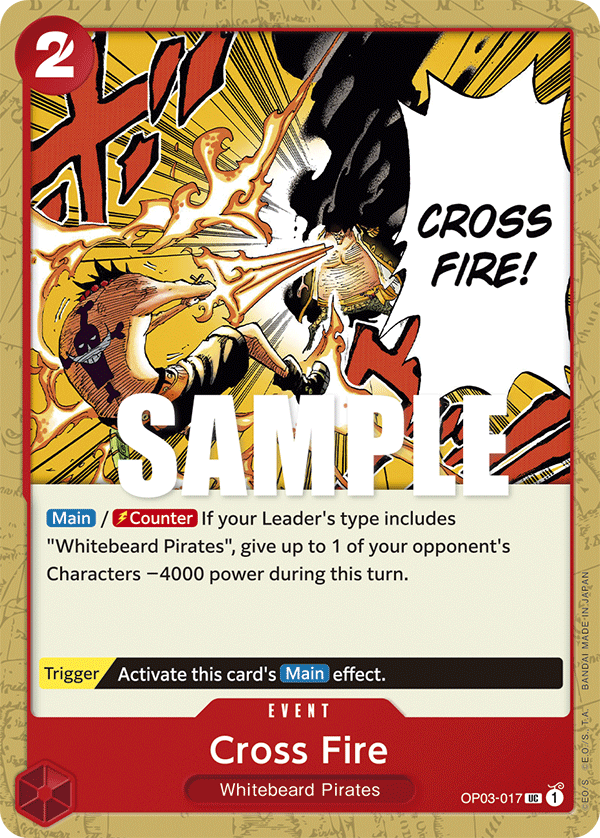 Carte Cross Fire OP03-017 Uncommon — One Piece TCG OP-03 Pillars of Strength (Bandai)