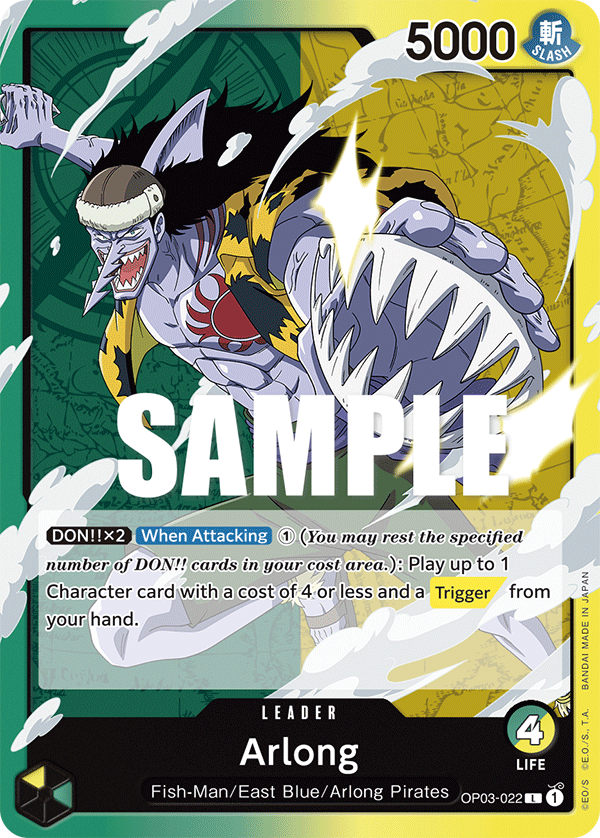 Carte Arlong OP03-022 Leader — One Piece TCG OP-03 (Bandai)