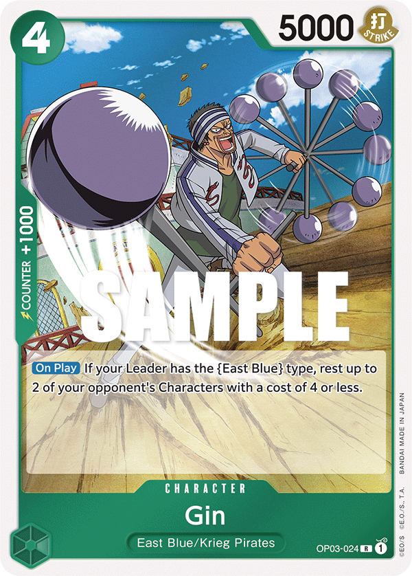 Carte Gin OP03-024 Rare — One Piece TCG OP-03 Pillars of Strength (Bandai)