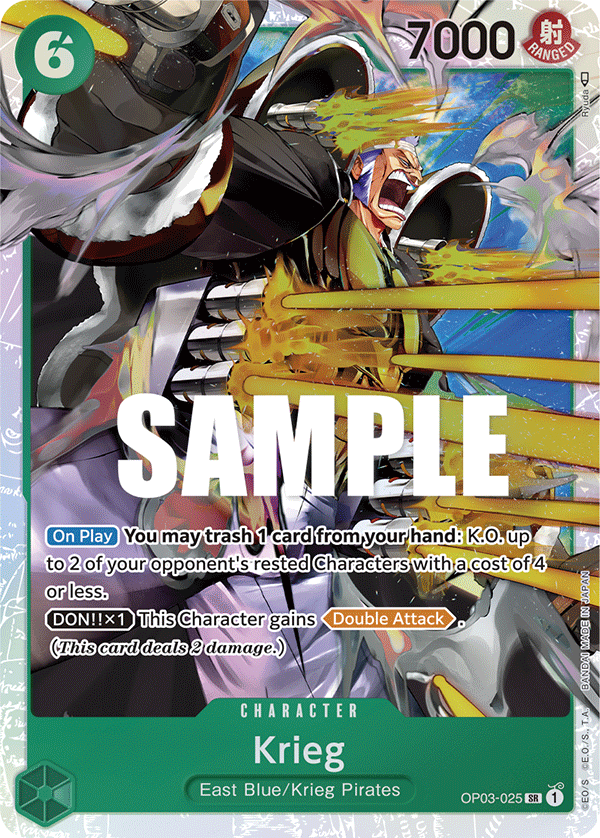Carte Krieg OP03-025 Super Rare — One Piece TCG OP-03 Pillars of Strength (Bandai)