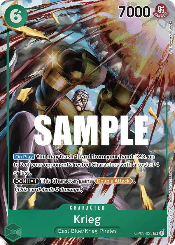 Carte Krieg OP03-025_p1 Super Rare Alt Art — One Piece TCG OP-03 Pillars of Strength (Bandai)