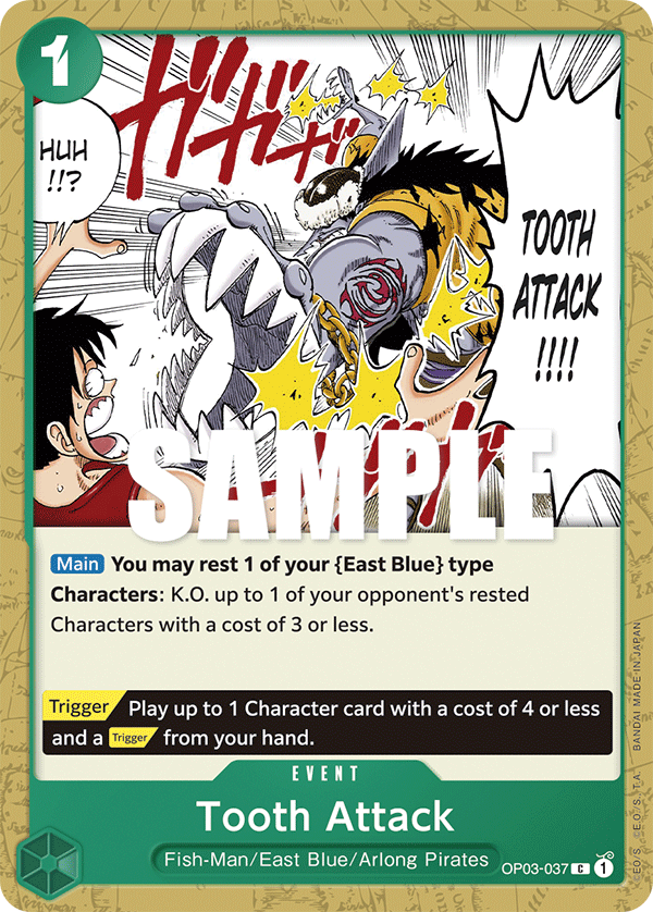 Carte Tooth Attack OP03-037 Common — One Piece TCG OP-03 Pillars of Strength (Bandai)