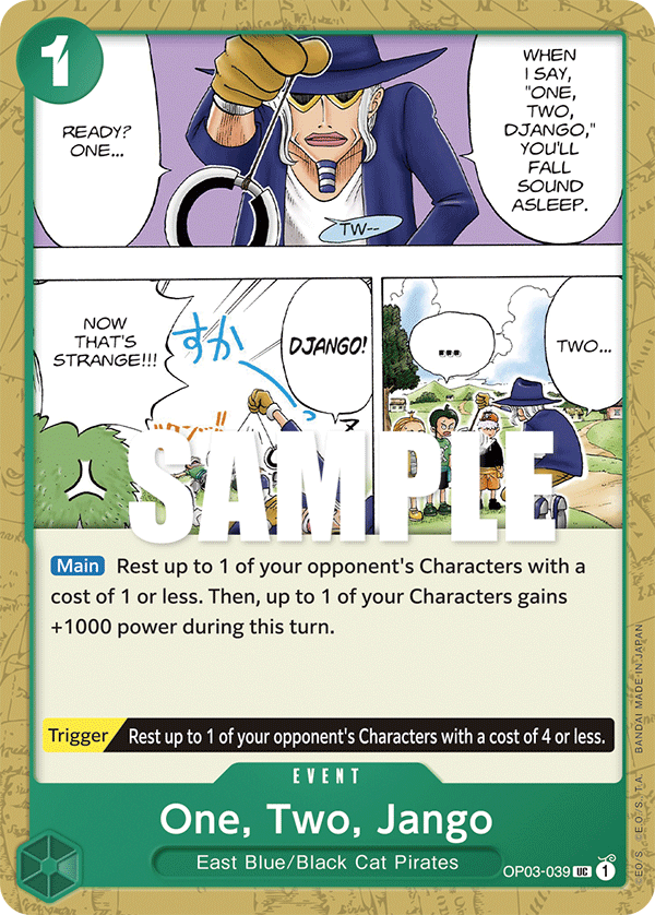 Carte One, Two, Jango OP03-039 Uncommon — One Piece TCG OP-03 Pillars of Strength (Bandai)