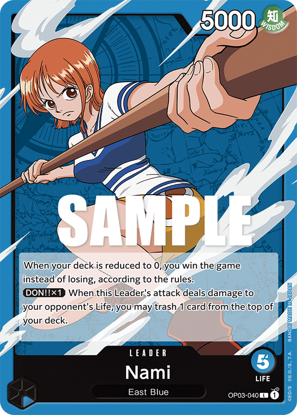 Carte Nami OP03-040 Leader — One Piece TCG OP-03 Pillars of Strength (Bandai)