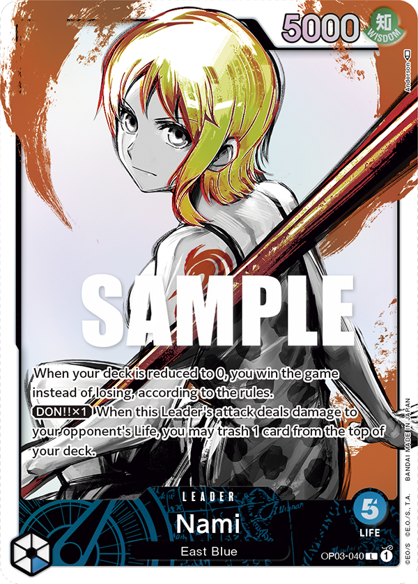 Carte Nami OP03-040_p1 Leader Alt Art — One Piece TCG OP-03 Pillars of Strength (Bandai)
