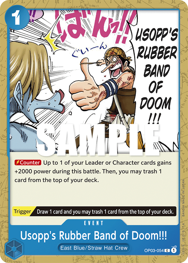 Carte Usopp's Rubber Band of Doom!!! OP03-054 Common — One Piece TCG OP-03 Pillars of Strength (Bandai)