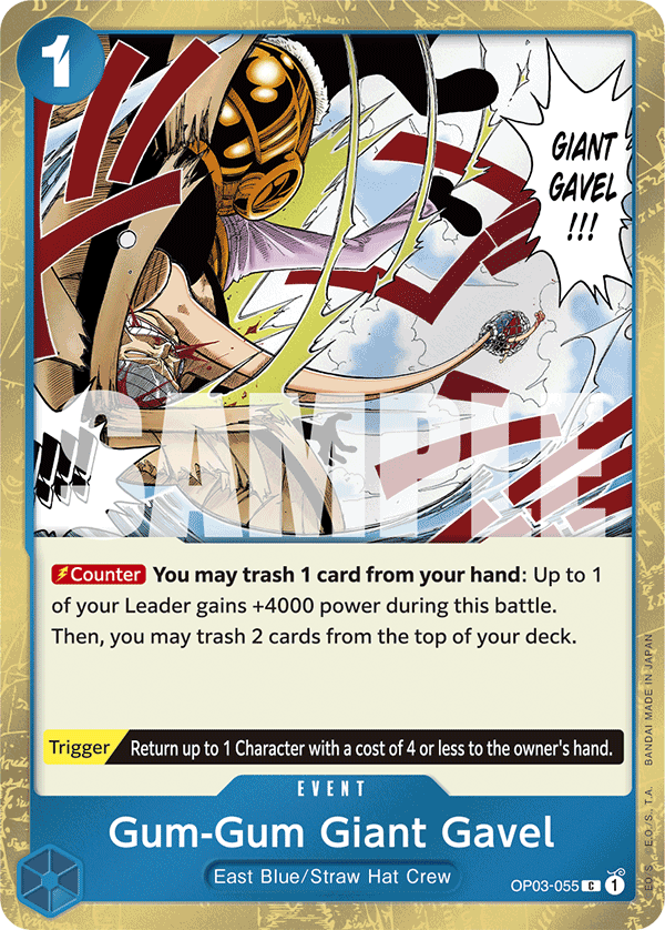 Carte Gum Gum Super Marteau OP03-055_p2 Common Alt Art — One Piece TCG PRB-01 The Best (Bandai)