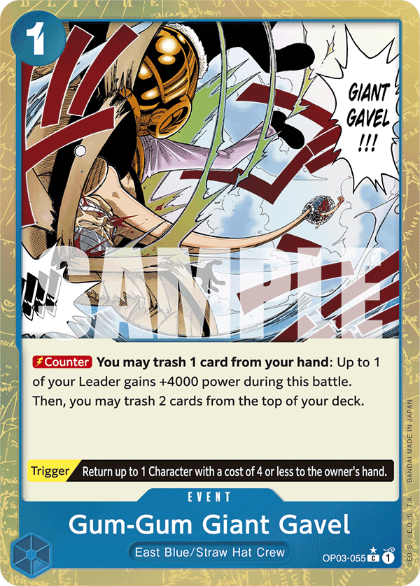 Carte Gum Gum Super Marteau OP03-055_p3 Common Alt Art — One Piece TCG PRB-01 The Best (Bandai)