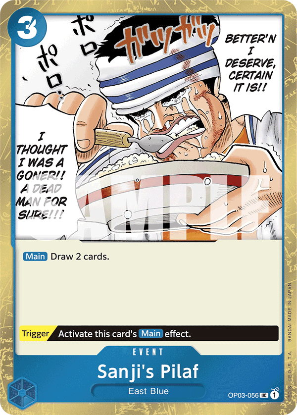 Carte Riz pilaf de Sanji OP03-056_p2 Uncommon Alt Art — One Piece TCG PRB-01 The Best (Bandai)