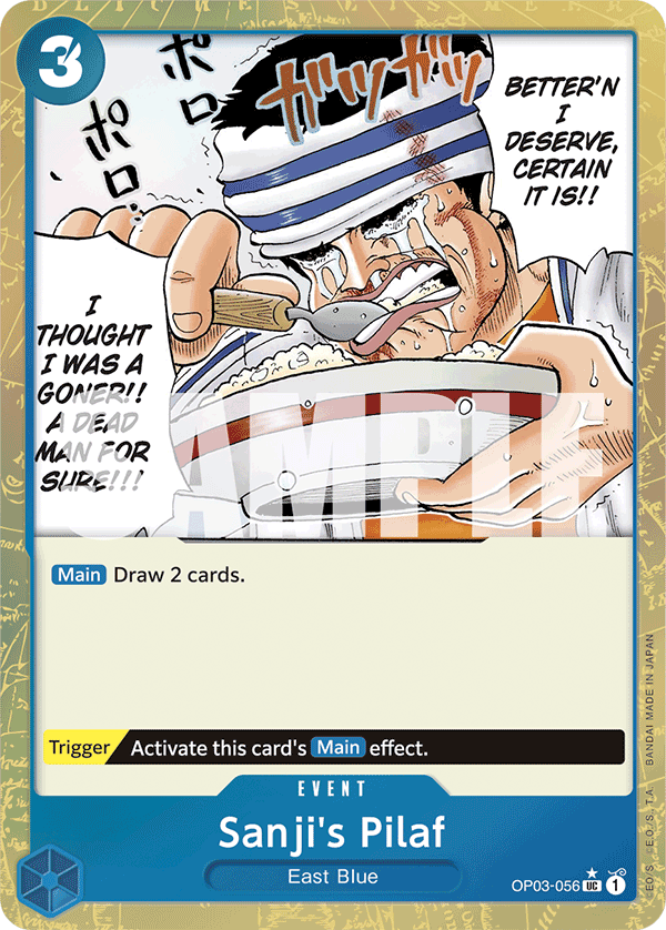 Carte Riz pilaf de Sanji OP03-056_p3 Uncommon Alt Art — One Piece TCG PRB-01 The Best (Bandai)