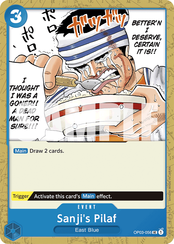 Carte Sanji's Pilaf OP03-056_r1 Uncommon Serial — One Piece TCG PRB-01 The Best (Bandai)