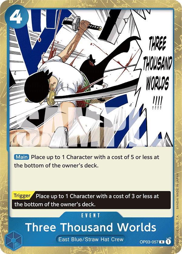 Carte Three Thousand Worlds OP03-057_p1 Rare Alt Art — One Piece TCG OP-03 Pillars of Strength (Bandai)