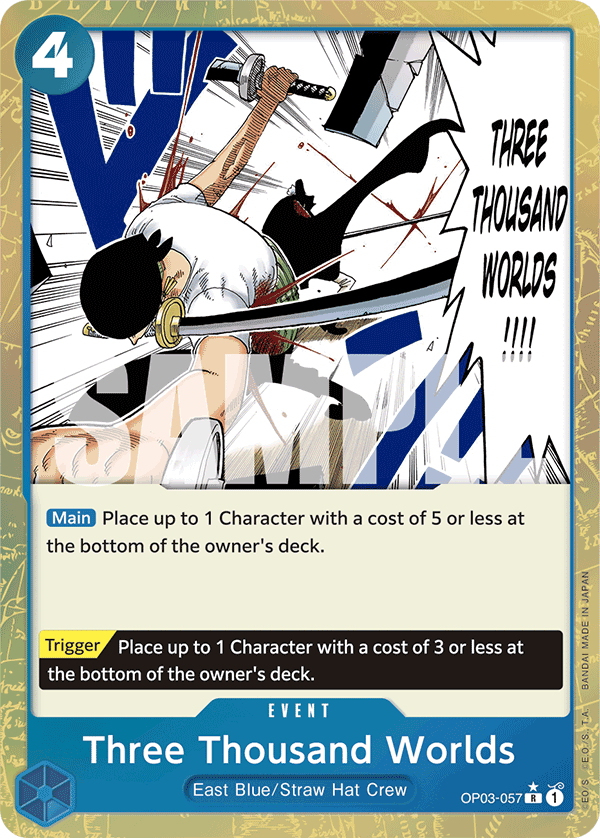 Carte San Zen Sekai OP03-057_p3 Rare Alt Art — One Piece TCG PRB-01 The Best (Bandai)