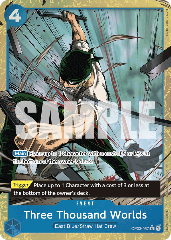 Carte San Zen Sekai OP03-057_p4 Rare PRB-01 — One Piece TCG (Bandai)
