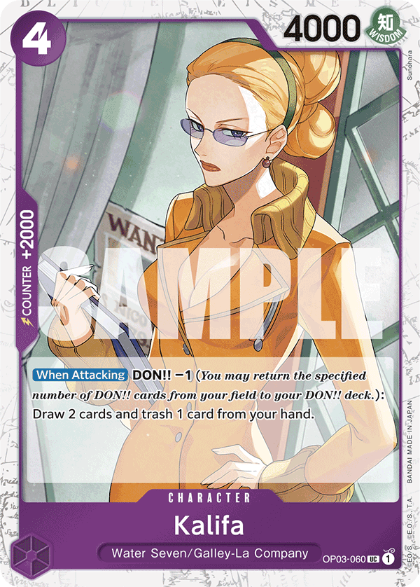 Carte Kalifa OP03-060_p2 Uncommon Alt Art — One Piece TCG PRB-01 The Best (Bandai)