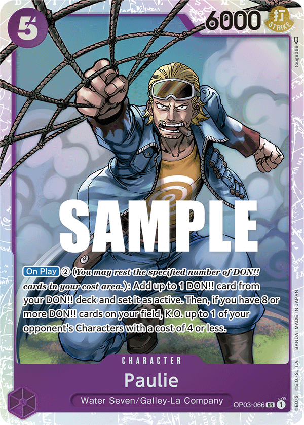 Carte Paulie OP03-066 Super Rare — One Piece TCG OP-03 Pillars of Strength (Bandai)