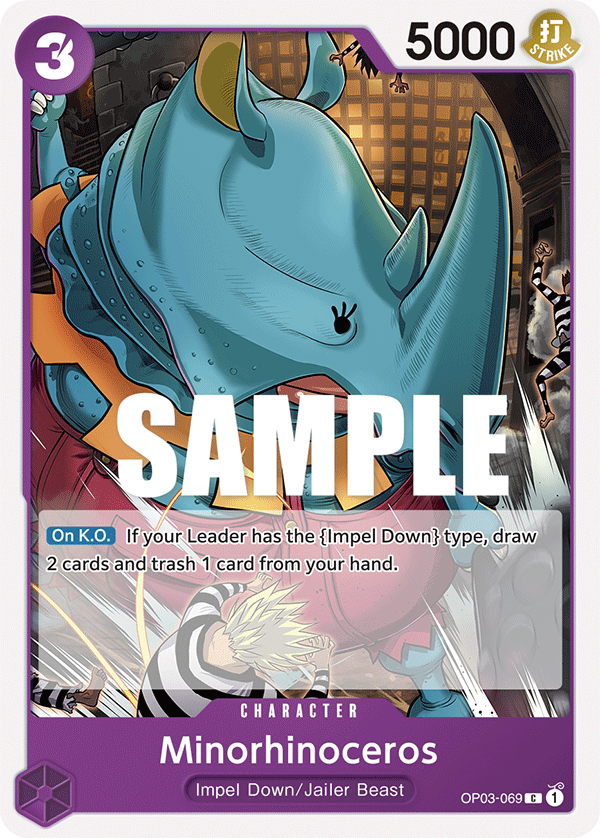 Carte Minorhinoceros OP03-069 Common — One Piece TCG OP-03 Pillars of Strength (Bandai)