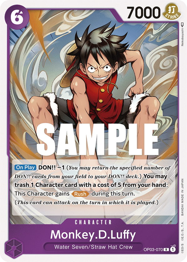 Carte Monkey.D.Luffy OP03-070 Rare — One Piece TCG OP-03 Pillars of Strength (Bandai)