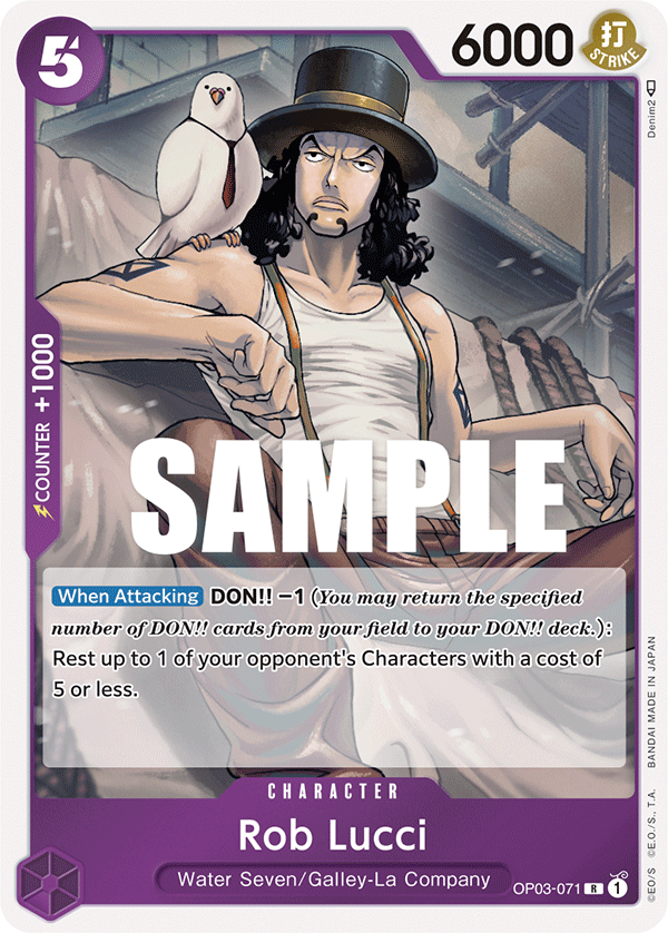Carte Rob Lucci OP03-071 Rare — One Piece TCG OP-03 Pillars of Strength (Bandai)