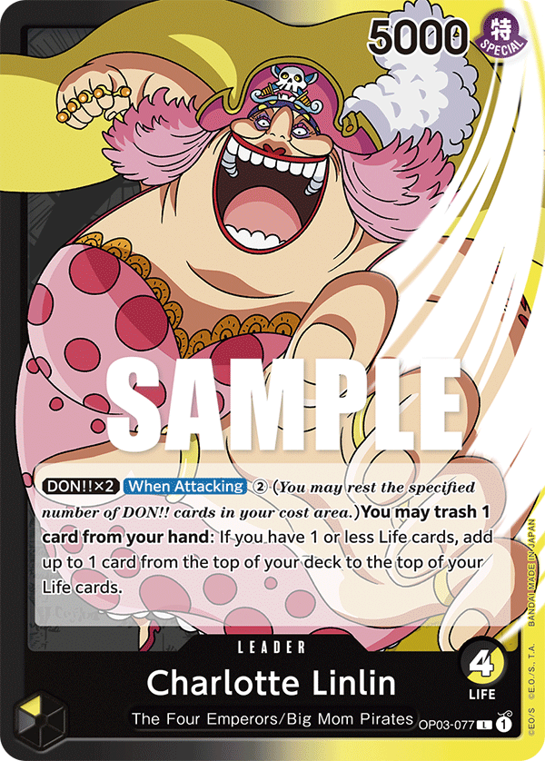 Carte Charlotte Linlin OP03-077 Leader — One Piece TCG OP-03 (Bandai)